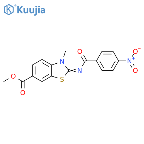 methyl (2E)-3-methyl-2-(4-nitrobenzoyl)imino-2,3-dihydro-1,3-benzothiazole-6-carboxylate structure