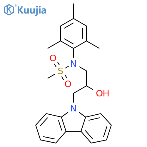 N-3-(9H-carbazol-9-yl)-2-hydroxypropyl-N-(2,4,6-trimethylphenyl)methanesulfonamide structure