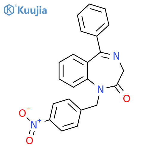 1-[(4-nitrophenyl)methyl]-5-phenyl-2,3-dihydro-1H-1,4-benzodiazepin-2-one structure