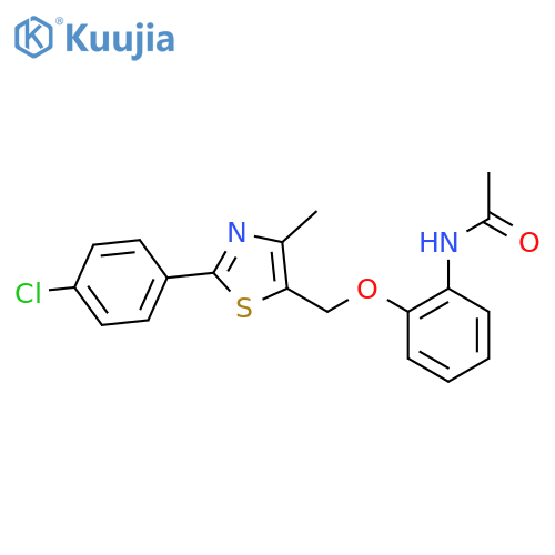 N-(2-{[2-(4-chlorophenyl)-4-methyl-1,3-thiazol-5-yl]methoxy}phenyl)acetamide structure