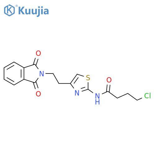 4-chloro-N-[4-[2-(1,3-dioxoisoindol-2-yl)ethyl]-1,3-thiazol-2-yl]butanamide structure