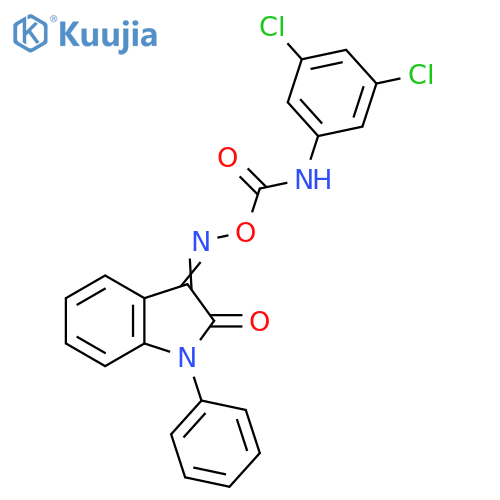 [(3Z)-2-oxo-1-phenyl-2,3-dihydro-1H-indol-3-ylidene]amino N-(3,5-dichlorophenyl)carbamate structure