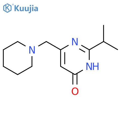 6-[(piperidin-1-yl)methyl]-2-(propan-2-yl)pyrimidin-4-ol structure