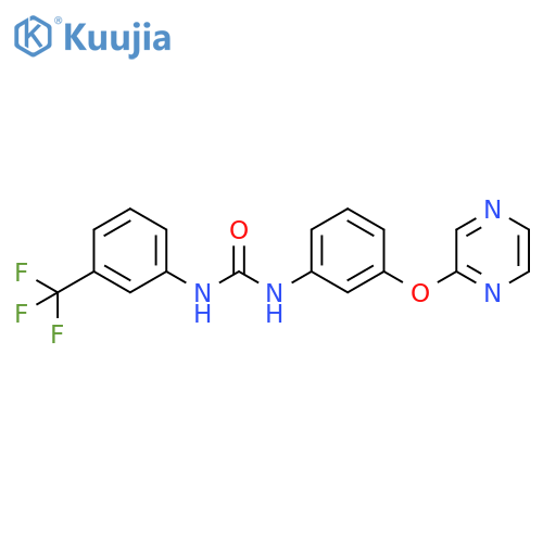 1-[3-(pyrazin-2-yloxy)phenyl]-3-[3-(trifluoromethyl)phenyl]urea structure