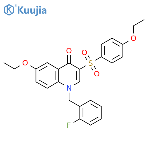 6-ethoxy-3-(4-ethoxybenzenesulfonyl)-1-(2-fluorophenyl)methyl-1,4-dihydroquinolin-4-one structure