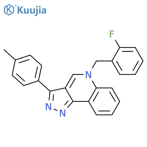 5-(2-fluorophenyl)methyl-3-(4-methylphenyl)-5H-pyrazolo4,3-cquinoline structure