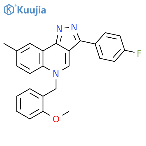 3-(4-fluorophenyl)-5-(2-methoxyphenyl)methyl-8-methyl-5H-pyrazolo4,3-cquinoline structure