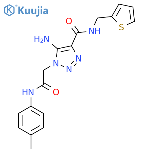 5-amino-1-{(4-methylphenyl)carbamoylmethyl}-N-(thiophen-2-yl)methyl-1H-1,2,3-triazole-4-carboxamide structure