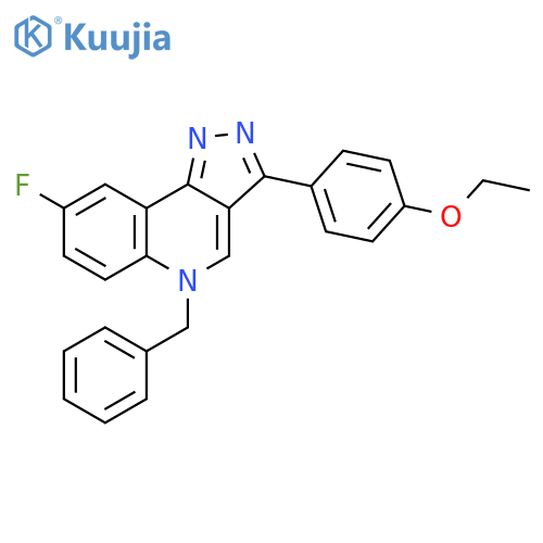 5-benzyl-3-(4-ethoxyphenyl)-8-fluoro-5H-pyrazolo4,3-cquinoline structure