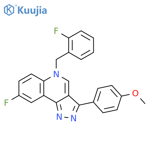 8-fluoro-5-(2-fluorophenyl)methyl-3-(4-methoxyphenyl)-5H-pyrazolo4,3-cquinoline structure