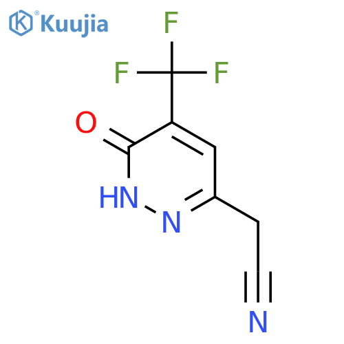 2-[6-hydroxy-5-(trifluoromethyl)pyridazin-3-yl]acetonitrile structure