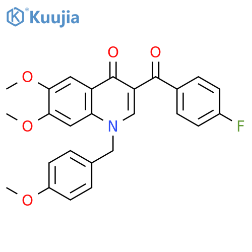 3-(4-fluorobenzoyl)-6,7-dimethoxy-1-(4-methoxyphenyl)methyl-1,4-dihydroquinolin-4-one structure