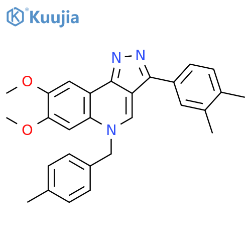 3-(3,4-dimethylphenyl)-7,8-dimethoxy-5-(4-methylphenyl)methyl-5H-pyrazolo4,3-cquinoline structure