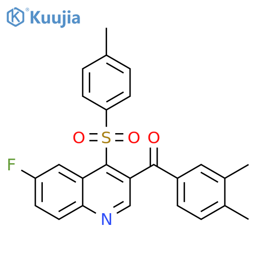 3-(3,4-dimethylbenzoyl)-6-fluoro-4-(4-methylbenzenesulfonyl)quinoline structure