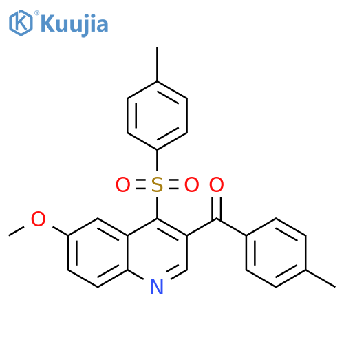 6-methoxy-3-(4-methylbenzoyl)-4-(4-methylbenzenesulfonyl)quinoline structure