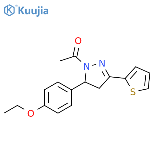 1-5-(4-ethoxyphenyl)-3-(thiophen-2-yl)-4,5-dihydro-1H-pyrazol-1-ylethan-1-one structure