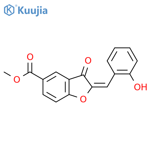 methyl (2E)-2-(2-hydroxyphenyl)methylidene-3-oxo-2,3-dihydro-1-benzofuran-5-carboxylate structure
