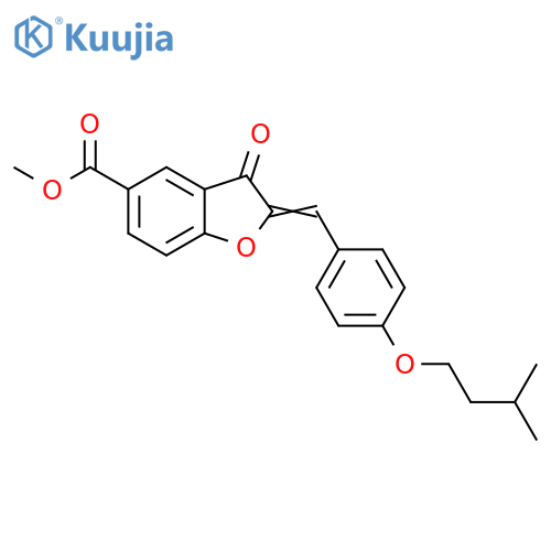 methyl (2Z)-2-{4-(3-methylbutoxy)phenylmethylidene}-3-oxo-2,3-dihydro-1-benzofuran-5-carboxylate structure