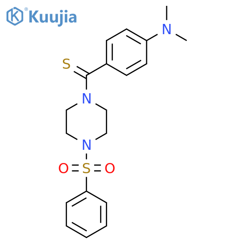 4-4-(benzenesulfonyl)piperazine-1-carbothioyl-N,N-dimethylaniline structure