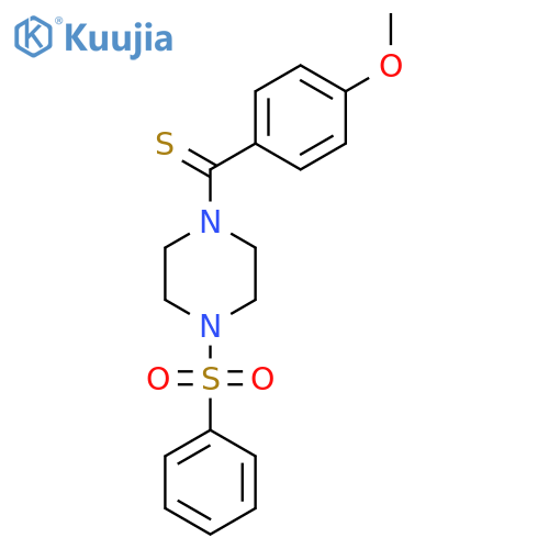 (4-Methoxyphenyl)(4-(phenylsulfonyl)piperazin-1-yl)methanethione structure