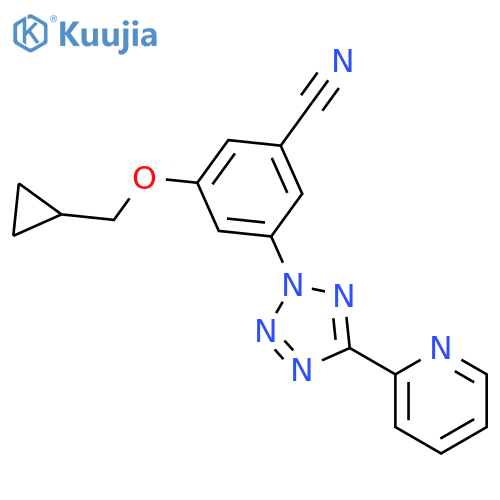 BENZONITRILE, 3-(CYCLOPROPYLMETHOXY)-5-[5-(2-PYRIDINYL)-2H-TETRAZOL-2-YL]- structure
