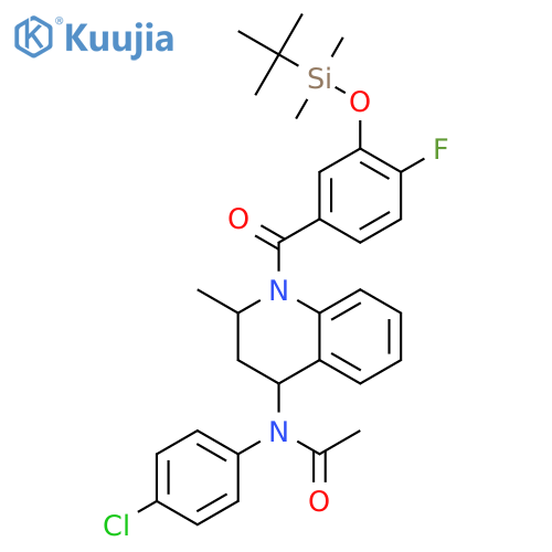 Acetamide,N-(4-chlorophenyl)-N-[(2S,4R)-1-[3-[[(1,1-dimethylethyl)dimethylsilyl]oxy]-4-fluorobenzoyl]-1,2,3,4-tetrahydro-2-methyl-4-quinolinyl]- structure