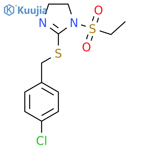 2-{(4-chlorophenyl)methylsulfanyl}-1-(ethanesulfonyl)-4,5-dihydro-1H-imidazole structure