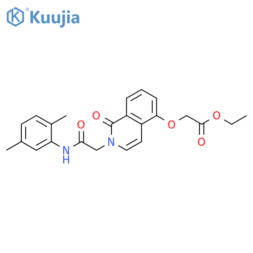 ethyl 2-(2-{(2,5-dimethylphenyl)carbamoylmethyl}-1-oxo-1,2-dihydroisoquinolin-5-yl)oxyacetate structure