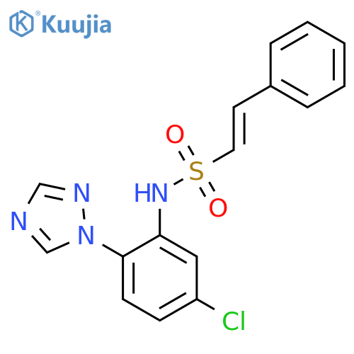 N-[5-chloro-2-(1H-1,2,4-triazol-1-yl)phenyl]-2-phenylethene-1-sulfonamide structure
