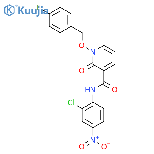 N-(2-chloro-4-nitrophenyl)-1-(4-fluorophenyl)methoxy-2-oxo-1,2-dihydropyridine-3-carboxamide structure