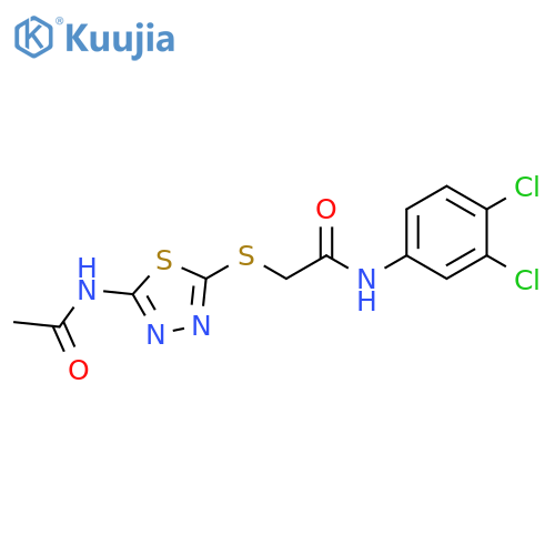 N-(3,4-dichlorophenyl)-2-(5-acetamido-1,3,4-thiadiazol-2-yl)sulfanylacetamide structure