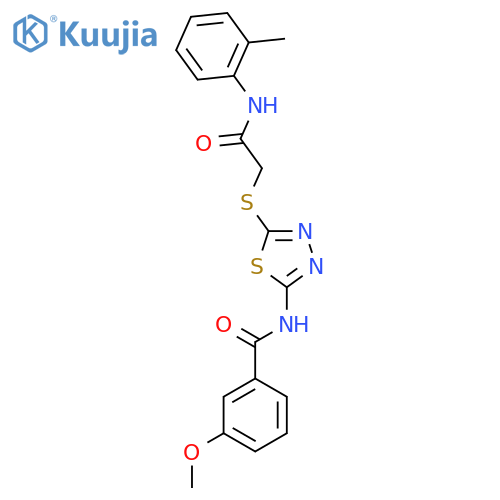 3-methoxy-N-5-({(2-methylphenyl)carbamoylmethyl}sulfanyl)-1,3,4-thiadiazol-2-ylbenzamide structure