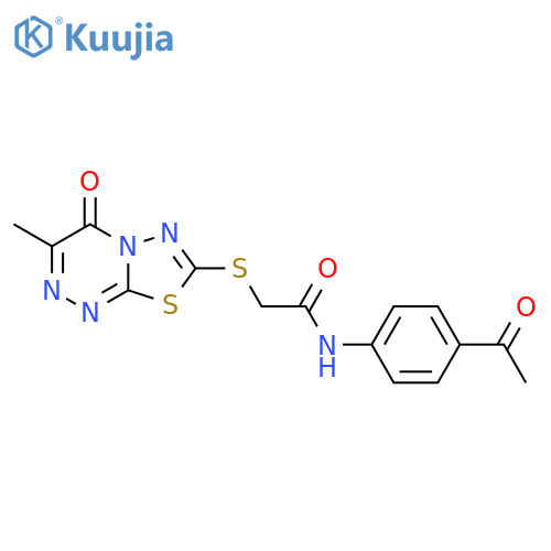 N-(4-acetylphenyl)-2-({3-methyl-4-oxo-4H-1,3,4thiadiazolo2,3-c1,2,4triazin-7-yl}sulfanyl)acetamide structure