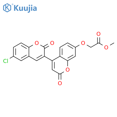 methyl 2-({6-chloro-2,2'-dioxo-2H,2'H-3,4'-bichromene-7'-yl}oxy)acetate structure
