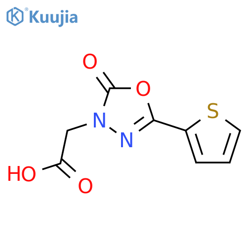 2-2-Oxo-5-(thiophen-2-yl)-2,3-dihydro-1,3,4-oxadiazol-3-ylacetic Acid structure