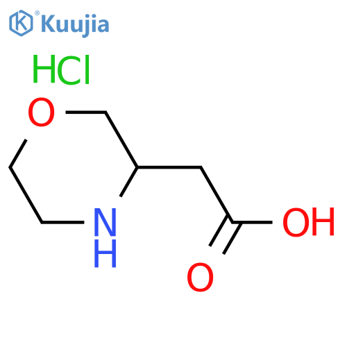2-(Morpholin-3-yl)acetic acid hydrochloride structure