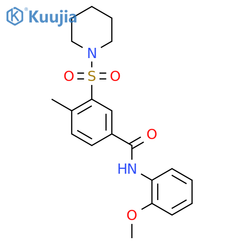 N-(2-methoxyphenyl)-4-methyl-3-(piperidine-1-sulfonyl)benzamide structure