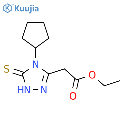 Ethyl 2-(4-cyclopentyl-5-sulfanyl-4H-1,2,4-triazol-3-yl)acetate structure