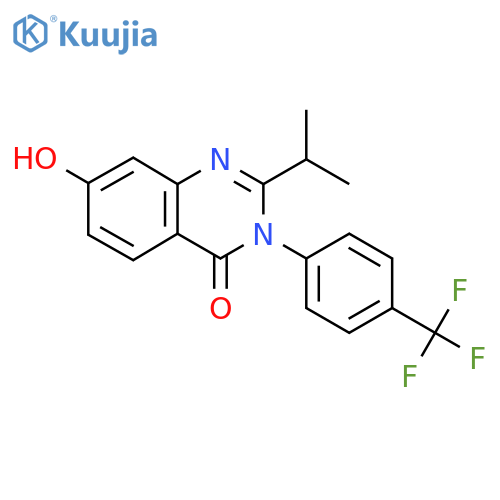 7-Hydroxy-2-isopropyl-3-(4-(trifluoromethyl)phenyl)quinazolin-4(3H)-one structure