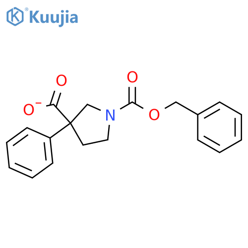 1,3-Pyrrolidinedicarboxylic acid, 3-phenyl-, 1-(phenylmethyl) ester structure
