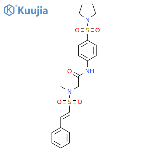 2-(N-methyl-2-phenylethenesulfonamido)-N-[4-(pyrrolidine-1-sulfonyl)phenyl]acetamide structure