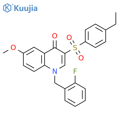 3-(4-ethylbenzenesulfonyl)-1-(2-fluorophenyl)methyl-6-methoxy-1,4-dihydroquinolin-4-one structure