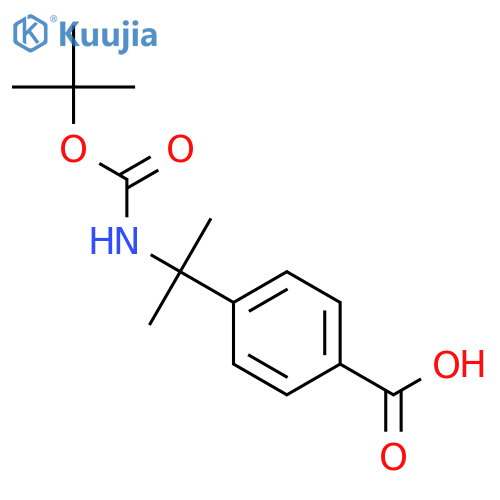 4-(2-{(tert-butoxy)carbonylamino}propan-2-yl)benzoic acid structure