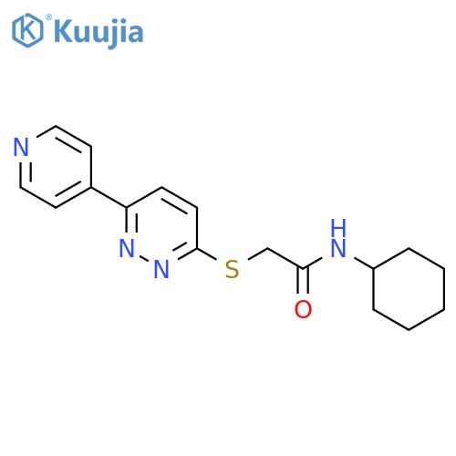 N-cyclohexyl-2-{6-(pyridin-4-yl)pyridazin-3-ylsulfanyl}acetamide structure