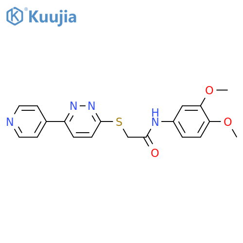 N-(3,4-dimethoxyphenyl)-2-{6-(pyridin-4-yl)pyridazin-3-ylsulfanyl}acetamide structure