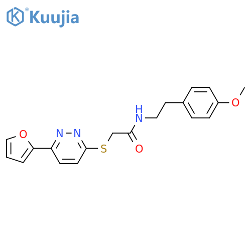2-{6-(furan-2-yl)pyridazin-3-ylsulfanyl}-N-2-(4-methoxyphenyl)ethylacetamide structure