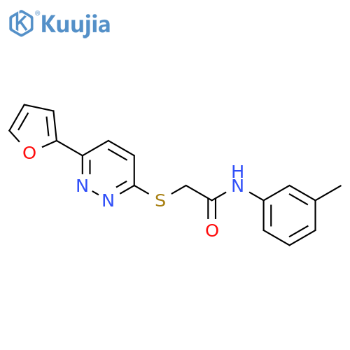 2-{6-(furan-2-yl)pyridazin-3-ylsulfanyl}-N-(3-methylphenyl)acetamide structure