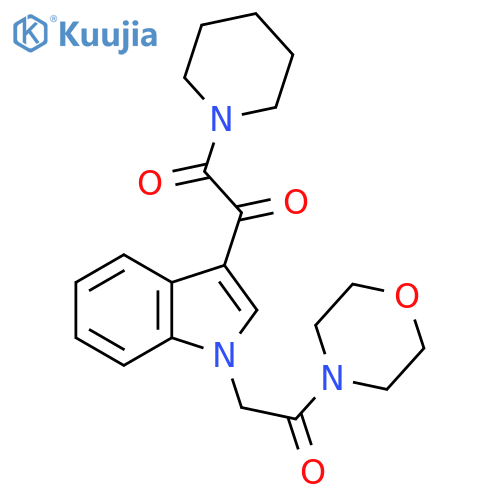 1-{1-2-(morpholin-4-yl)-2-oxoethyl-1H-indol-3-yl}-2-(piperidin-1-yl)ethane-1,2-dione structure