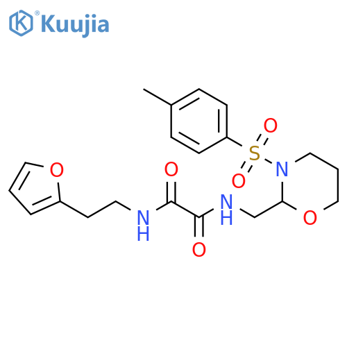 N-2-(furan-2-yl)ethyl-N'-{3-(4-methylbenzenesulfonyl)-1,3-oxazinan-2-ylmethyl}ethanediamide structure