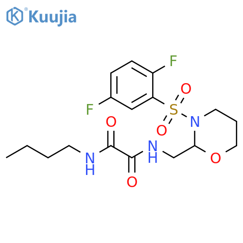 N-butyl-N'-{3-(2,5-difluorobenzenesulfonyl)-1,3-oxazinan-2-ylmethyl}ethanediamide structure